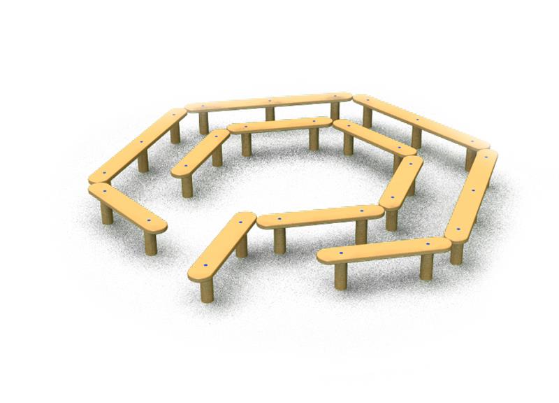 Technical render of a Mini Maze Seating